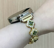 watchbond適用華為手表gt4/GT5表帶watch5女款41mm施華洛gt3新款watch gt4閃鉆金屬gt5pro/42女士18mm四葉草 【施華洛】四葉草-鏈式小橢圓-淺金+香檳金接頭  曬單實(shí)拍圖