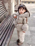 G.DUCKKIDS女童秋冬裝外套2024新款寶寶冬季洋氣加絨皮衣兒童上衣小女孩皮草 卡其 120 cm 曬單實(shí)拍圖