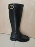 他她（TATA）盧昱曉超模靴騎士靴大筒圍顯瘦長(cháng)靴高筒加絨休閑靴 黑色（單里） 38 曬單實(shí)拍圖