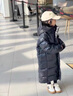 G.DUCKKIDS童裝黑金羽絨服女童外套冬季2024新款長(cháng)款過(guò)膝白鴨絨面包服小學(xué)生 黑色 150 尺碼11~12歲【140-150cm】 曬單實(shí)拍圖