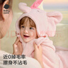 babycare嬰兒浴巾暖絨洗澡巾光暖黑科技斗篷浴袍-卷卷德文貓-105*105cm 曬單實(shí)拍圖