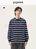 gxg.jeans男裝* 多色撞色條紋時(shí)尚寬松圓領(lǐng)長(cháng)袖T恤男 25年秋新品 藏青條 預售30天內發(fā) XL (180) 曬單實(shí)拍圖