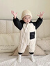 G.DUCKKIDS小黃鴨童裝嬰兒棉服秋冬季嬰幼兒連體衣棉襖防寒保暖新生兒外出服 米黑 90 尺碼建議1~2歲cm 曬單實(shí)拍圖