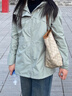 迪卡儂（DECATHLON）沖鋒衣女戶(hù)外山系運動(dòng)徒步防水防風(fēng)春秋夾克外套NH500- 蒼穹綠 XL 曬單實(shí)拍圖