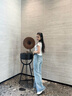 美麗衣櫥（BEAUTIFUL WARDROBE）高腰雙扣微喇牛仔褲女生秋季休閑長褲寬松氣質(zhì)垂感拖地設(shè)計馬蹄褲 曬單實拍圖