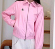 Teenie Weenie小熊女裝外套2025秋季新款棉萊賽爾粉色短款?yuàn)A克上衣 淺卡其色 S 曬單實(shí)拍圖