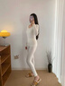 婷美德絨保暖內衣女士秋衣秋褲套裝綿羊毛帶胸墊打底發(fā)熱內搭2025新款 淡雅紫【云感親膚】 L 【建議110-140斤】 曬單實(shí)拍圖