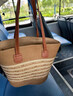 桂岐 法式單肩草編包包出游度假大容量托特包簡(jiǎn)約條紋沙灘海邊通勤包 卡其色 曬單實(shí)拍圖