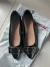 富貴鳥(niǎo)真皮低跟單鞋女鞋秋秋季軟皮工作皮鞋女士淺口套腳平底媽媽鞋子 黑色 40 曬單實(shí)拍圖