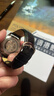 港爵表帶真皮男女適用卡西歐天梭浪琴歐米茄羅西尼dw精工西鐵城天王阿瑪尼華為手表帶黑色銀針扣20mm 曬單實(shí)拍圖