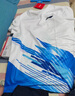 李寧（LI-NING）羽毛球服男女短袖速干比賽套裝上衣褲子兩件套 標準白 M  曬單實(shí)拍圖