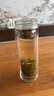 米家玻璃杯 雙層帶茶隔水杯 耐高溫泡茶杯  加厚透明杯子400mL 金屬灰 曬單實(shí)拍圖