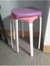 斯麗凱家用塑料方凳子時(shí)尚創(chuàng  )意高凳加厚彩色板凳簡(jiǎn)易圓凳餐換鞋凳子椅子 紫色 升級款雙管 曬單實(shí)拍圖