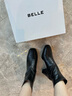 百麗（Belle）復古褶皺面時(shí)裝靴女2025冬新商場(chǎng)同款優(yōu)雅高跟短靴E5U1DDD5預售 黑色 37 曬單實(shí)拍圖