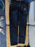 Emporio Armani EA7阿瑪尼2025新款牛仔褲男士修身直筒刺繡藍色休閑長(cháng)褲子薄款秋季 藏青色 31 曬單實(shí)拍圖