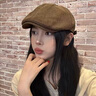 十竹帽子女款秋冬貝雷帽2025新款顯臉小反戴前進(jìn)帽鴨舌復古帽子報童帽 咖色【雙層帽檐】高質(zhì)感 曬單實(shí)拍圖