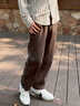 名創(chuàng  )優(yōu)品（MINISO）休閑褲子男生秋冬季復古咖色燈芯絨彎刀褲男款重磅垂感直筒闊腿褲 【耐磨重磅】咖色(純色) L /175(名創(chuàng  )優(yōu)品 品質(zhì)保障) 曬單實(shí)拍圖