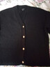 UR冬季新款女裝慵懶風(fēng)氣質(zhì)金屬扣V領(lǐng)針織開(kāi)衫UWG940308 黑色 S 曬單實(shí)拍圖
