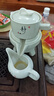 豪祥 紫砂懶人自動(dòng)陶瓷茶壺沖茶器單個(gè)旋轉石磨家用辦公功夫茶具配件 白靜泡茶壺+茶海（高款） 曬單實(shí)拍圖