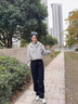 乖甜星高腰直筒工裝褲女夏季薄款寬松百搭顯瘦薄荷曼波闊腿休閑褲女新款 黑色 S 曬單實(shí)拍圖
