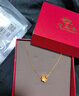 老鳳祥18k金吊墜女生項鏈桃花鎖骨鏈高級感紀念日生日禮物送女朋友老婆 浪漫百搭新款18K金吊墜+銀項鏈+品牌禮盒+證書(shū) 曬單實(shí)拍圖