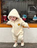 G.DUCKKIDS嬰兒冬裝衣服加絨保暖寶寶連體衣冬季加厚嬰幼兒哈衣爬服秋冬外出 白色爬服 66cm 66 cm （建議5-14斤） 曬單實拍圖