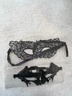 蕾絲眼罩不透光情趣套裝性感女郎蕾絲鏤空面罩絲巾蒙臉半臉黑色面 蕾絲三件套A款 曬單實(shí)拍圖