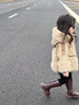 G.DUCKKIDS小黃鴨童裝女童外套冬季兒童毛毛衣小女孩衣服冬裝仿皮草保暖上衣 卡其色 90 尺碼建議1~2歲 曬單實(shí)拍圖