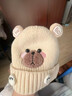 時(shí)鳥(niǎo)小熊嬰幼兒帽子秋冬寶寶帽子秋冬季0-3個(gè)月新生兒6-12個(gè)月寶寶 【小熊米色】 2-12個(gè)月 曬單實(shí)拍圖