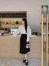 冶芷黑色a字長(cháng)裙女夏正裝傘裙職業(yè)裝面試裙子西裝半身裙 通勤職業(yè)高腰半身裙黑色 M 曬單實(shí)拍圖