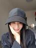 眾妃漁夫帽子女秋冬韓版百搭休閑防曬帽露絲同款鴨舌帽盆帽潮流可調節 毛呢款黑色 均碼 曬單實(shí)拍圖