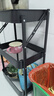 四季沐歌廚房置物架落地折疊小推車(chē)置物架免安裝零食收納儲物移動(dòng)果蔬菜籃 3層耀黑【可折疊】常規款 曬單實(shí)拍圖
