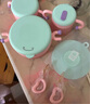 babycare兒童餐具輔食碗注水保溫碗不銹鋼叉勺寶寶吃飯喝水?huà)雰褐軞q禮盒粉 曬單實(shí)拍圖