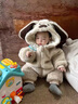 G.DUCKKIDS小黃鴨嬰兒衣服秋冬款加厚連體衣新生兒棉衣寶寶爬服卡通外出服 駝色 66cm 66尺碼建議0-3個(gè)月8-12斤 曬單實(shí)拍圖