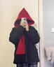 鉑吶苓帽子圍巾一體連帽女2025秋冬季新款洋氣保暖巴拉克拉法帽韓系外搭 披肩連帽【紅色】 均碼 曬單實(shí)拍圖