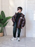 G.duck2025新款冬裝中大童外套90白鴨絨加厚男童連帽羽絨服PU皮亮面免洗 咖色 140 cm 曬單實(shí)拍圖