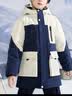 雪中飛kids【蓄熱】童裝兒童羽絨服男童中大童拼接工裝羽絨服 米白 150 曬單實拍圖