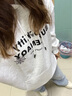 GOCHIEI重磅連帽加絨衛衣女秋冬季加厚保暖上衣服慵懶風(fēng)寬松休閑外套女 白灰色常規款 M 曬單實(shí)拍圖