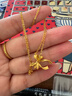 周六福七夕情人節(jié)禮物黃金項(xiàng)鏈女款足金芭蕾蝴蝶結(jié)鏈墜 計價 4.06g- 40+5cm 曬單實(shí)拍圖