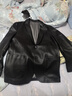 皮爾卡丹（pierre cardin）品牌高檔男裝  皮夾克外套男真皮皮衣男士西裝皮夾克春秋修身頭層 黑色頭層綿羊皮 175-(建議120-140) 曬單實(shí)拍圖