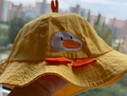 9i9嬰兒帽子寶寶盆帽漁夫帽防飛沫外出防護面罩可拆卸A386黃 曬單實(shí)拍圖