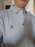 夢(mèng)特嬌（MONTAGUT）含桑蠶絲透氣珠地棉男士Polo衫長(cháng)袖25春秋款商務(wù)刺繡T恤 淺綠 L 曬單實(shí)拍圖