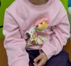 Teenie Weenie Kids小熊童裝25年新款秋冬女寶寶印花加絨套頭衛衣 粉色 110cm 曬單實(shí)拍圖