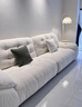 美柏云朵沙發(fā)布藝客廳奶油雪尼爾家用中古風(fēng)沙發(fā)床兩用太空云功能沙發(fā) 尊享版3.42米（無(wú)重力坐感+APP語(yǔ)音控制） 抗螨防水防污親膚嬰兒級A類(lèi)雪尼爾 曬單實(shí)拍圖