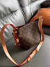 法國正品女包2025新款真皮老花蝴蝶水桶包經(jīng)典款大容量單肩手提包 老花咖啡色 24*12*19厘米 曬單實(shí)拍圖