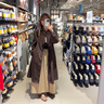 無(wú)印良品（MUJI）女式不易沾水防紫外線立領(lǐng)大衣 深棕色 L 曬單實(shí)拍圖
