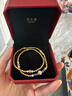 周大福（CHOW TAI FOOK）雅韻青瓷雙層金珠手串新中式青花瓷足金黃金手鏈女送禮物EOR1411 EOR1411 曬單實(shí)拍圖