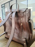 半坡飾族（bampo）新品瓦檐包 書(shū)包背包頭層牛皮雙肩包葫蘆五金女包女休閑書(shū)包禮物 栗子棕760 曬單實(shí)拍圖