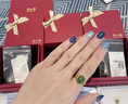 周六福（ZLF）  金鑲玉戒指女大氣足金和田碧玉戒指送媽媽送老婆 12號（可調節） 曬單實(shí)拍圖