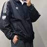 adidas休閑簡(jiǎn)約三條紋梭織立領(lǐng)夾克外套男裝秋季阿迪達斯三葉草   黑色 (偏小，推薦買(mǎi)大1碼)   XL 曬單實(shí)拍圖
